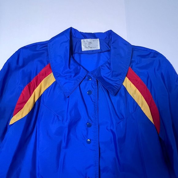 Vintage Lane Bryant‎ Windbreaker Jacket Adult L/XL Blue Rainbow 80s Retro - Picture 5 of 10